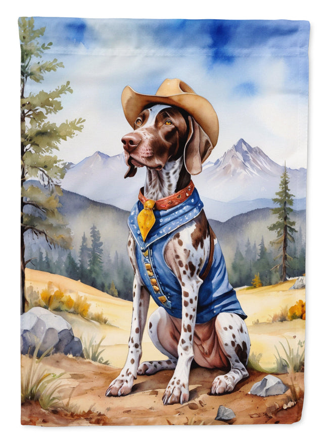 German Shorthaired Pointer Cowboy Welcome Garden Flag