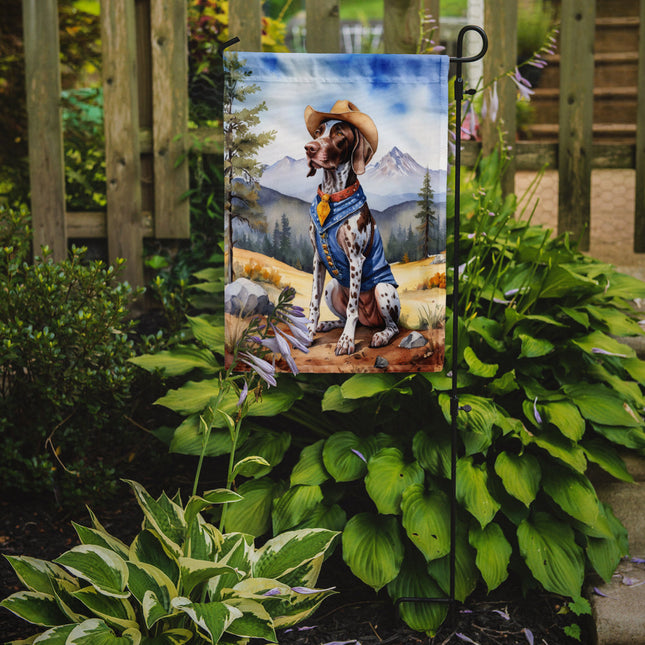German Shorthaired Pointer Cowboy Welcome Garden Flag