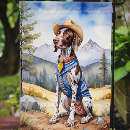 German Shorthaired Pointer Cowboy Welcome Garden Flag