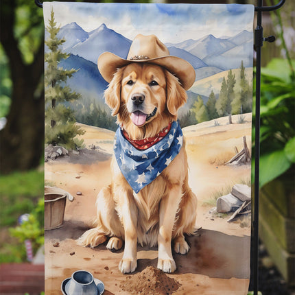 Golden Retriever Cowboy Welcome Garden Flag