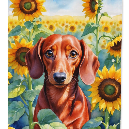 Dachshund in Sunflowers Garden Flag