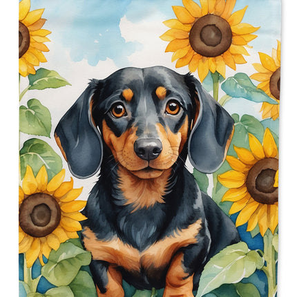 Dachshund in Sunflowers House Flag