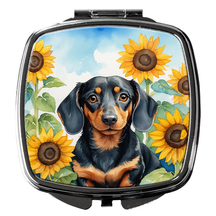 Dachshund in Sunflowers Compact Mirror