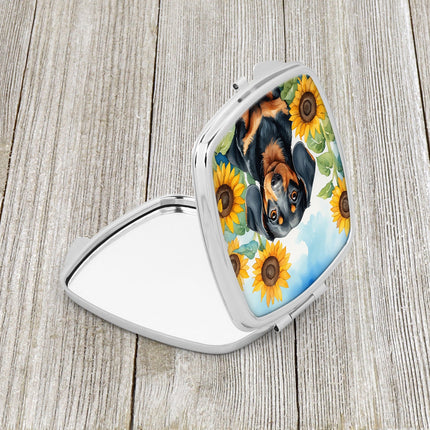 Dachshund in Sunflowers Compact Mirror
