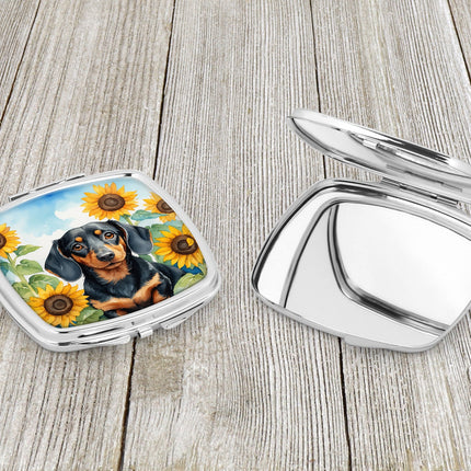 Dachshund in Sunflowers Compact Mirror