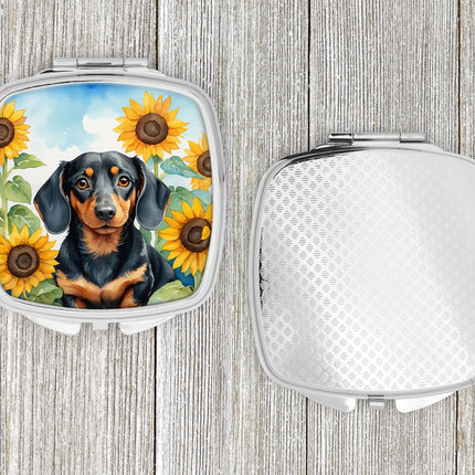 Dachshund in Sunflowers Compact Mirror