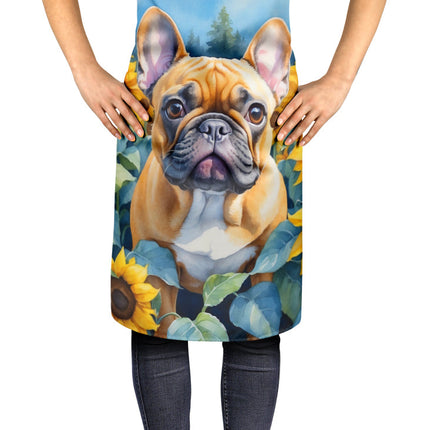 French Bulldog in Sunflowers Apron
