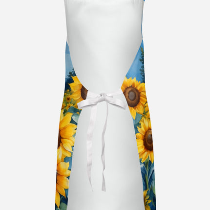 French Bulldog in Sunflowers Apron