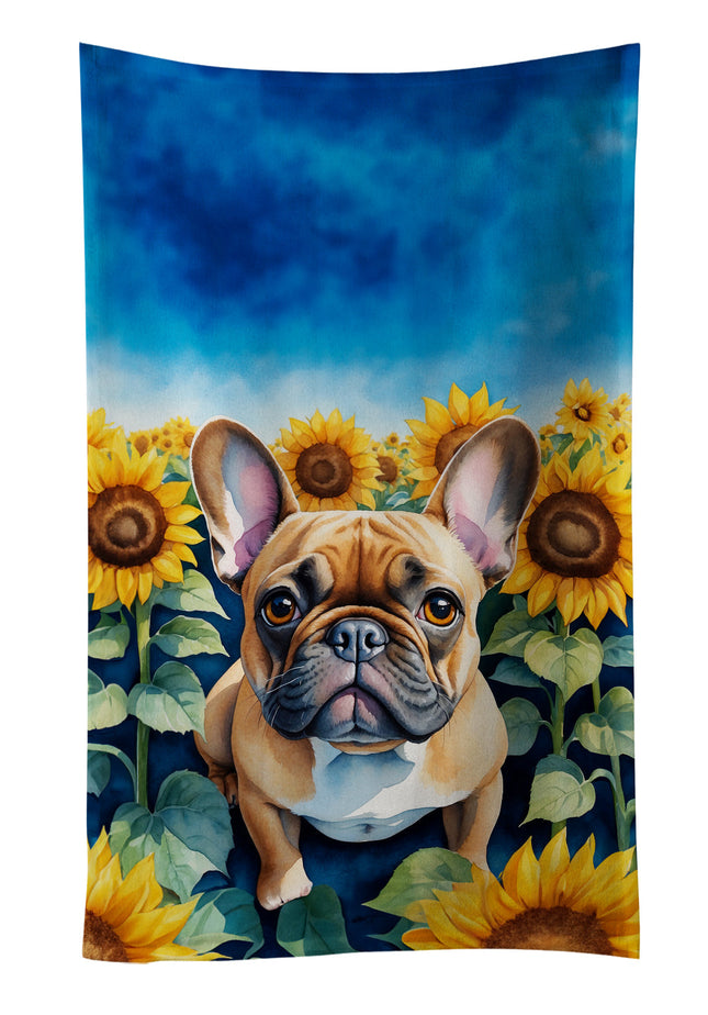 French Bulldog in Sunflowers Kitchen Towel