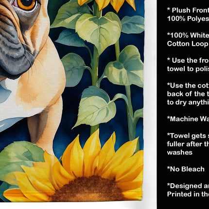 French Bulldog in Sunflowers Kitchen Towel