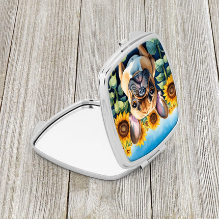 French Bulldog in Sunflowers Compact Mirror
