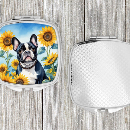 French Bulldog in Sunflowers Compact Mirror