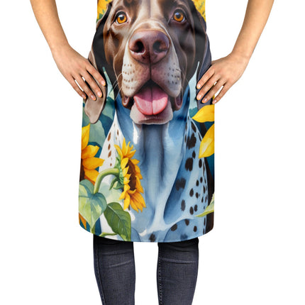 German Shorthaired Pointer in Sunflowers Apron
