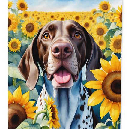 German Shorthaired Pointer in Sunflowers House Flag