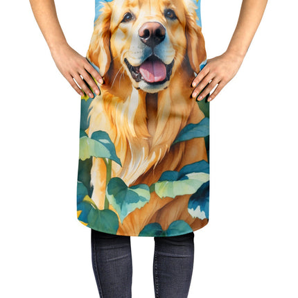 Golden Retriever in Sunflowers Apron