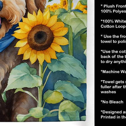 Goldendoodle in Sunflowers Kitchen Towel