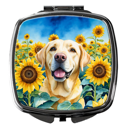 Labrador Retriever in Sunflowers Compact Mirror