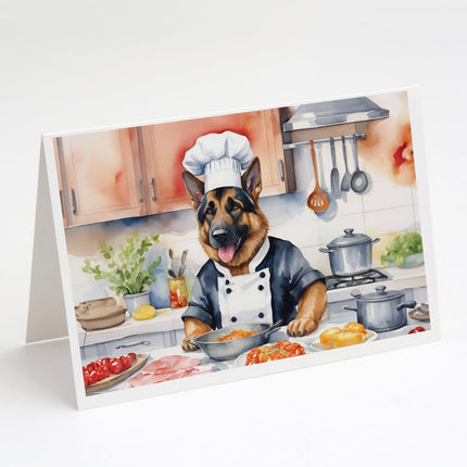 German Shepherd the Chef Greeting Cards Pack of 8