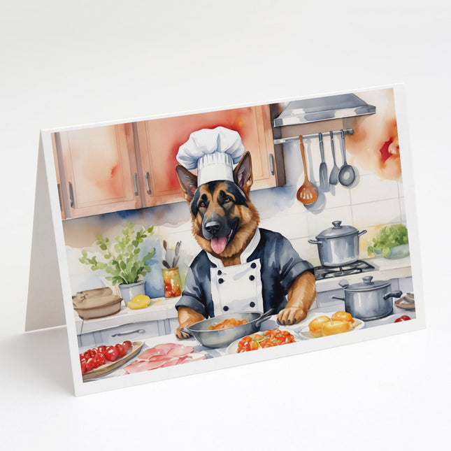 German Shepherd the Chef Greeting Cards Pack of 8