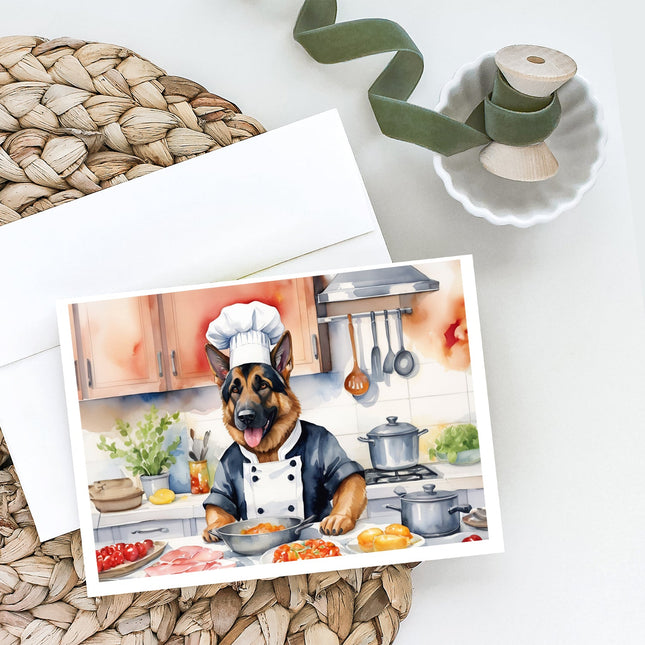 German Shepherd the Chef Greeting Cards Pack of 8