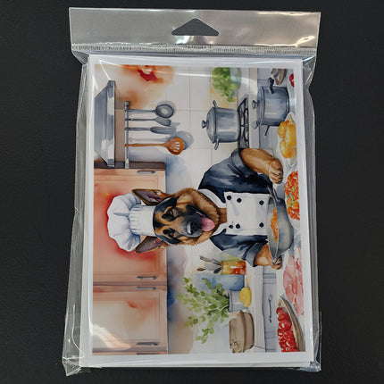 German Shepherd the Chef Greeting Cards Pack of 8