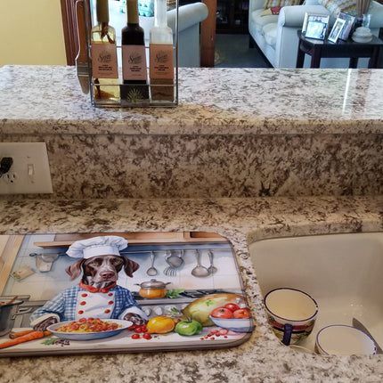 German Shorthaired Pointer the Chef Dish Drying Mat