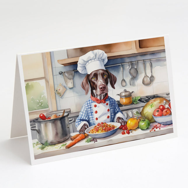 German Shorthaired Pointer the Chef Greeting Cards Pack of 8