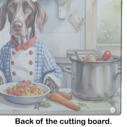 German Shorthaired Pointer the Chef Glass Cutting Board