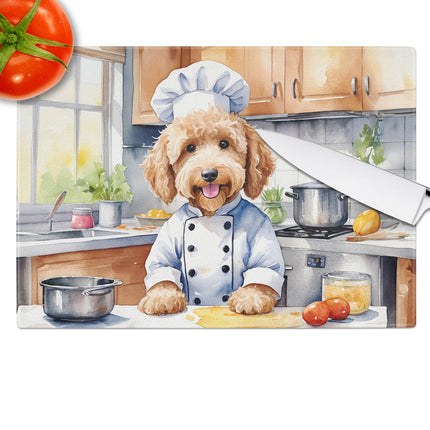 Goldendoodle the Chef Glass Cutting Board