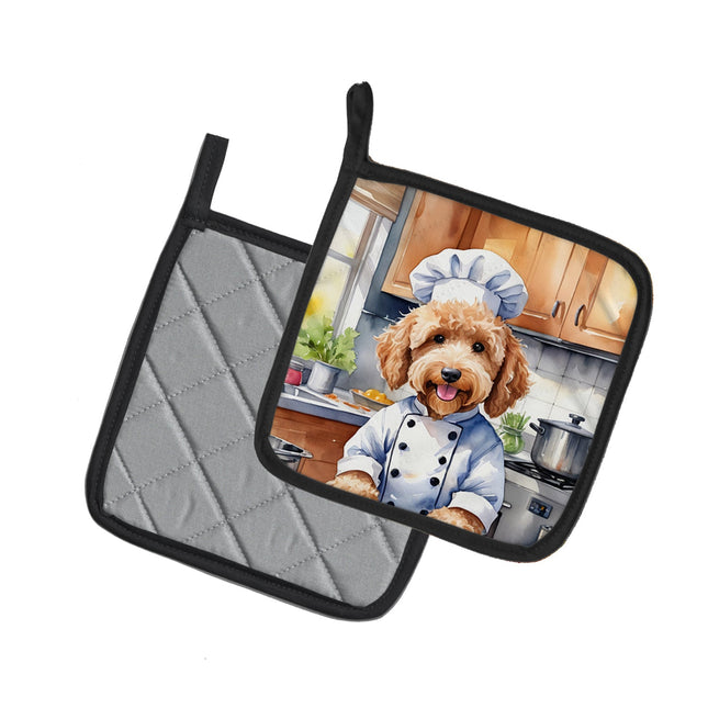 Goldendoodle the Chef Pair of Pot Holders