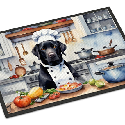 Black Labrador Retriever the Chef Doormat