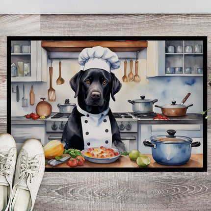 Black Labrador Retriever the Chef Doormat