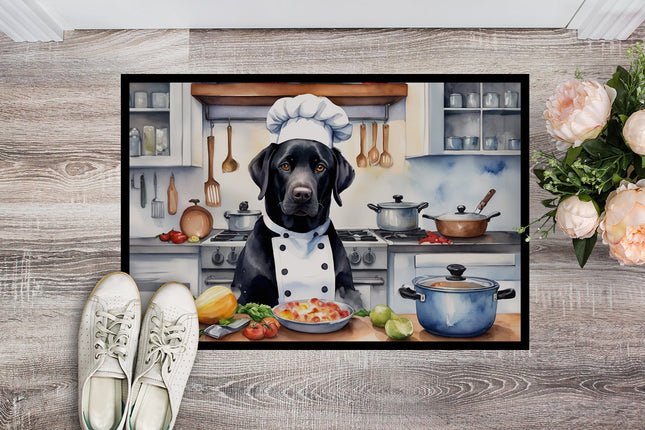 Black Labrador Retriever the Chef Doormat