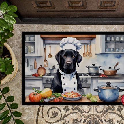 Black Labrador Retriever the Chef Doormat