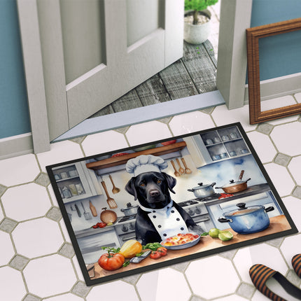 Black Labrador Retriever the Chef Doormat