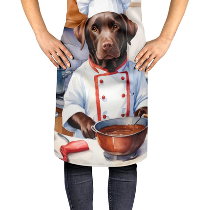 Chocolate Labrador Retriever the Chef Apron