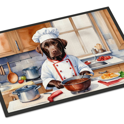 Chocolate Labrador Retriever the Chef Doormat