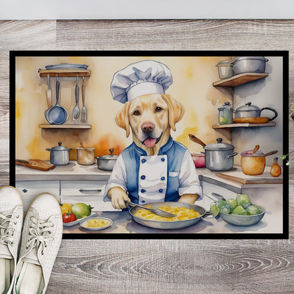 Yellow Labrador Retriever the Chef Doormat