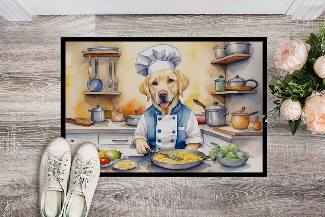Yellow Labrador Retriever the Chef Doormat