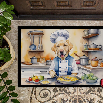 Yellow Labrador Retriever the Chef Doormat