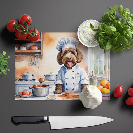 Labradoodle the Chef Glass Cutting Board