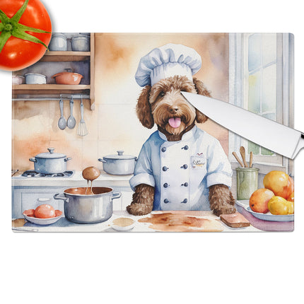 Labradoodle the Chef Glass Cutting Board
