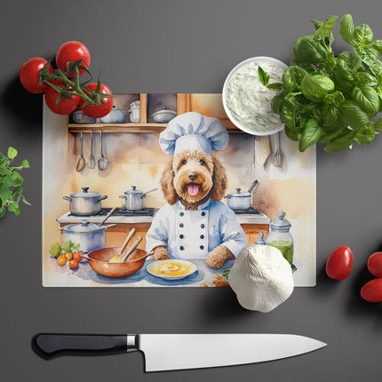 Labradoodle the Chef Glass Cutting Board