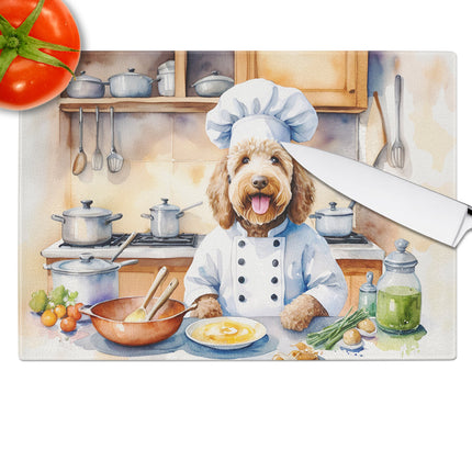 Labradoodle the Chef Glass Cutting Board