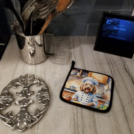 Labradoodle the Chef Pair of Pot Holders