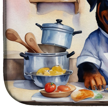 Rottweiler the Chef Dish Drying Mat