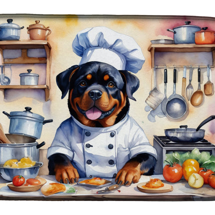 Rottweiler the Chef Dish Drying Mat