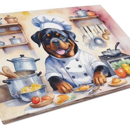 Rottweiler the Chef Glass Cutting Board
