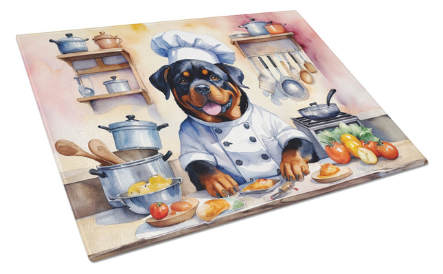 Rottweiler the Chef Glass Cutting Board