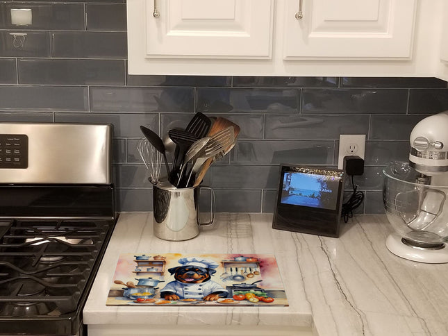 Rottweiler the Chef Glass Cutting Board